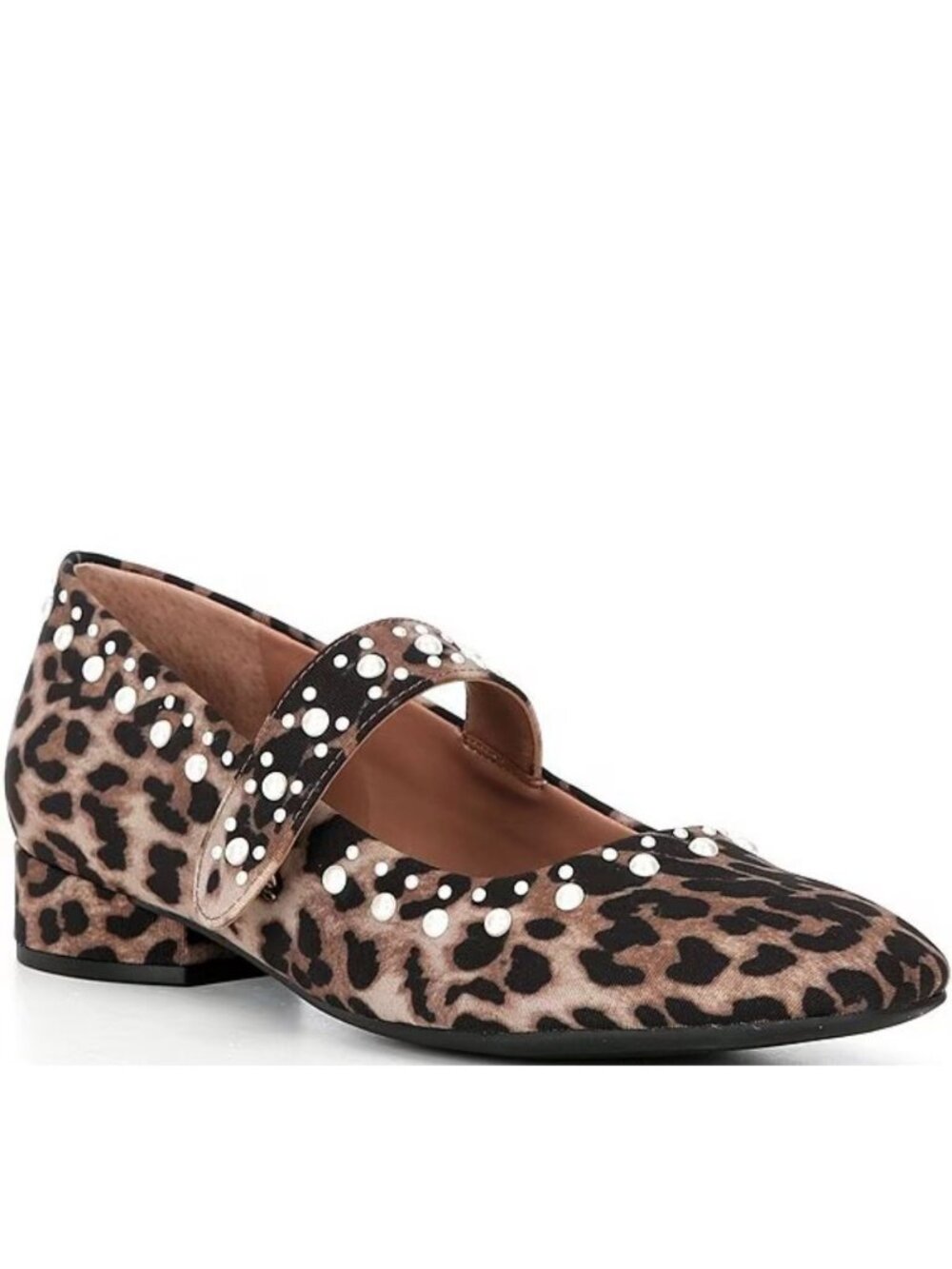 COPPER KEY Pearl Studded Leopard Print Mary Jane Pumps Size 7.5 NEW NWOB